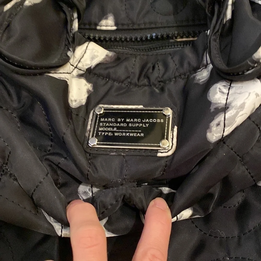 Marc by Marc Jacobs Pretty Nylon Painted Flower Diaper Bag Black - White…